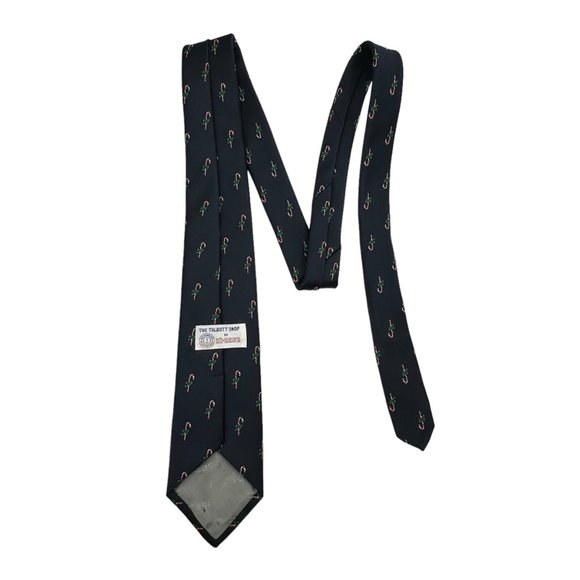 The Talbott Shop Neck Tie Mens Silk and Polyester Blend Christmas Candy Cane - Picture 3 of 8